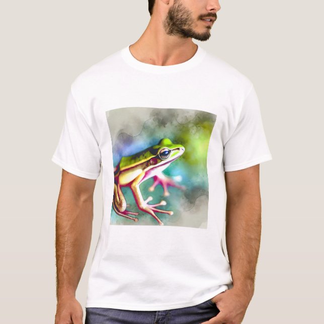 Long legged frog 100924AREF149 - Watercolor T Shirt (Framsida)