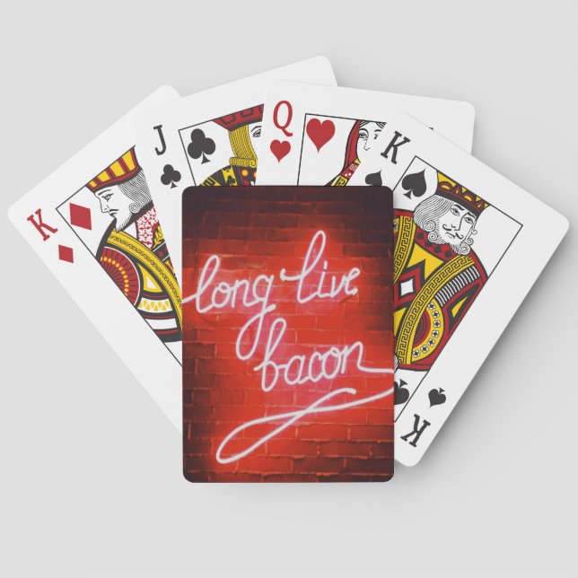 Long Live Bacon Neon Sign, Bacon älskare Casinokort (Baksidan)