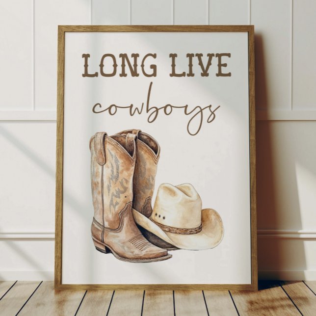 Long Live Cowboys Affisch Barn Västern Rum Dekorat (Skapare uppladdad)