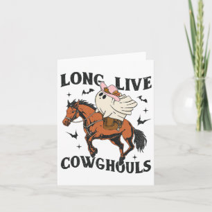 Long Live Cowghouls Cute Ghost Cowgirl Halloween W Kort