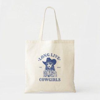 Long Live Cowgirl Tote Bag - Western Rodeo Aesthet Tygkasse