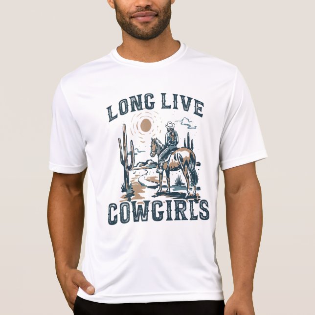Long Live Cowtjejer | Återsändare, Westerna T Shirt (Framsida)