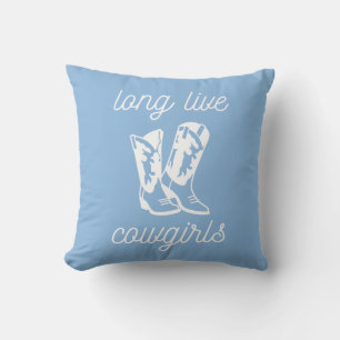 Long Live Cowtjejer Blue Coastal Cowgirl Boots Kudde