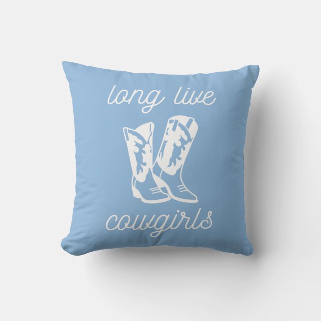 Long Live Cowtjejer Blue Coastal Cowgirl Boots Kudde (Framsida)