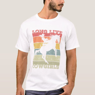 Long Live Cowtjejer - Firar Westerna Stil T Shirt