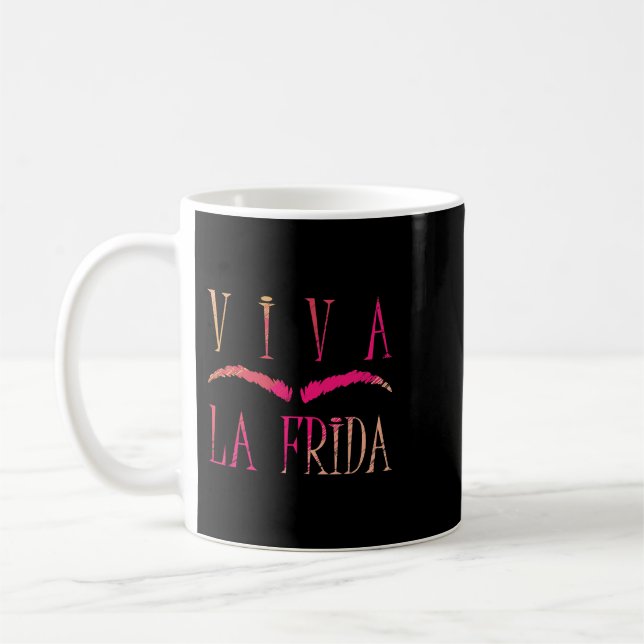 Long Live Frida Kahlo Mexican Paintings Art Painte Kaffemugg (Vänster)