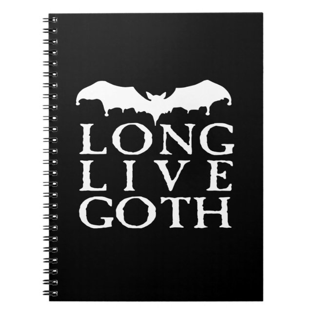 Long Live Goth Vampire Fladdermus Anteckningsbok Med Spiral (Framsidan)