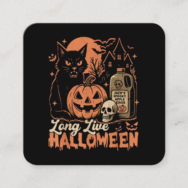 Long Live Halloween Fyrkantigt Visitkort (Framsida)