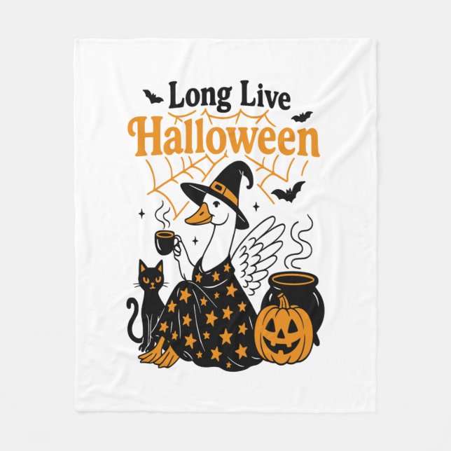Long Live Halloween Goose Witch Fleecefilt (Framsidan)