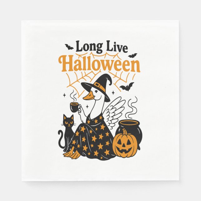 Long Live Halloween Goose Witch Pappersservett (Framsidan)