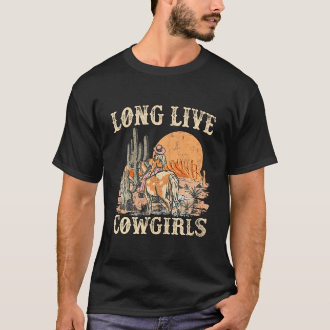 Long Live Howdy Rodeo Westernare Land Funny Cowgir T Shirt (Framsida)