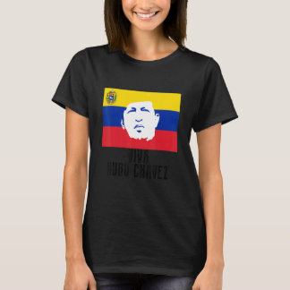 Long Live Hugo Chávez Ansikte på Flagga T Shirt
