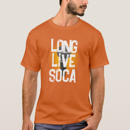 LONG LIVE SOCA in Grunge White Text T Shirt