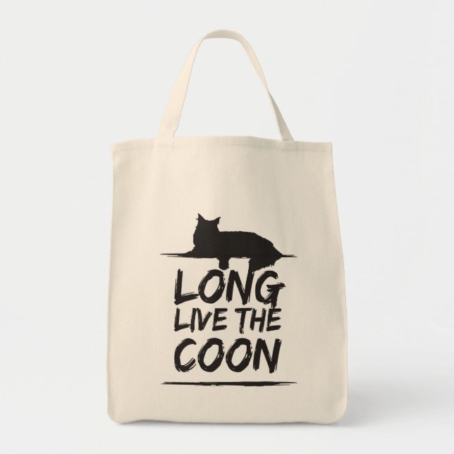 Long Live The Coon! Maine Coon Einkaufstasche Tygkasse (Framsidan)