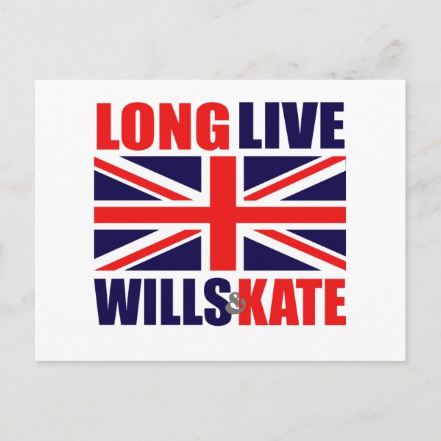 Long Live Wills & Kate Vykort (Framsida)