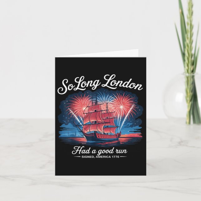 Long London hade en Bra Springa-fyraårsdag. Kort (Framsida)
