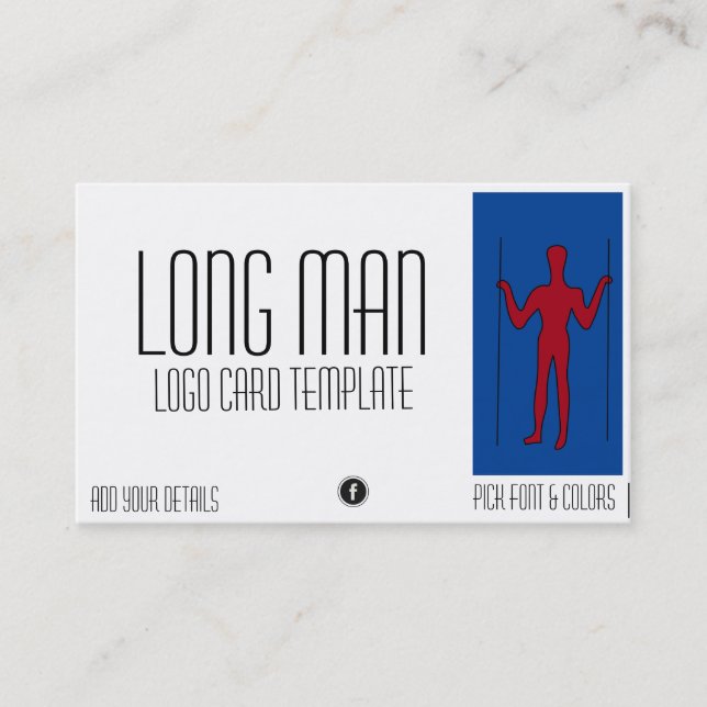 Long Man Giant Geoglyph Symbol Logotyp Visitkort (Framsida)