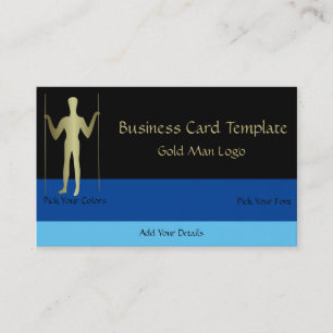 Long Man - Simple Guld Man Logotyp Visitkort