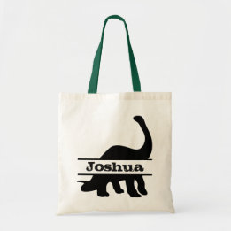 Long Nacke Dinosaur Personlig Namn Tote Bag Tygkasse