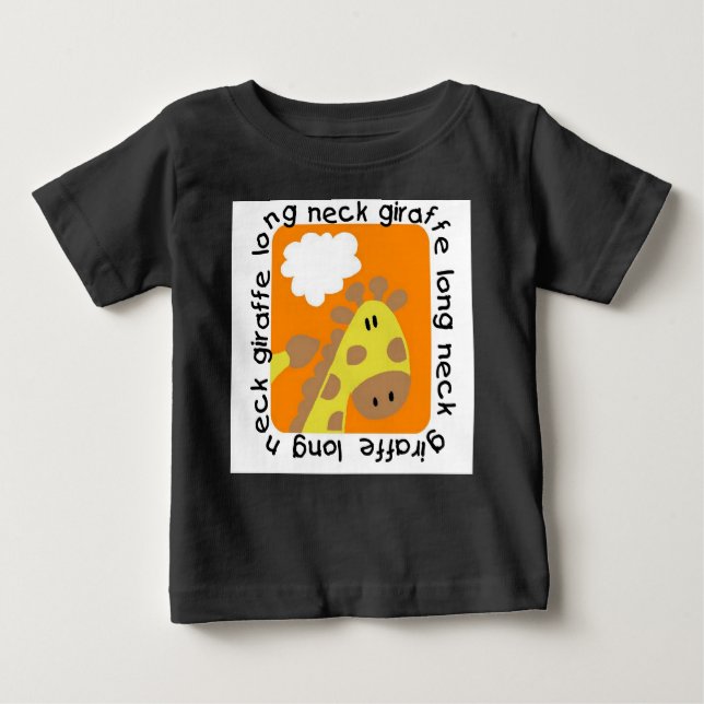 Long Nacke Giraffe Baby Raglan T-shirt (Framsida)