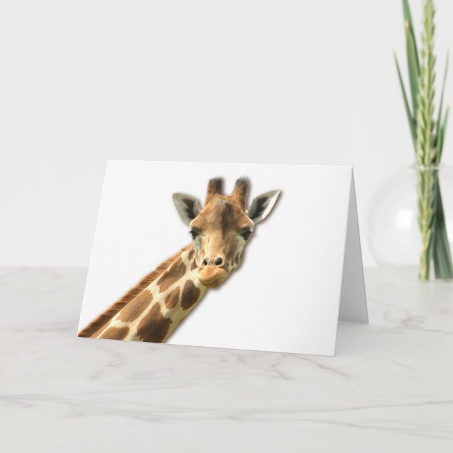 Long Necked Giraffe Greeting Card Kort (Framsida)