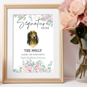 Long-parad Dachshund Bröllop Namnteckning Drink-te Poster