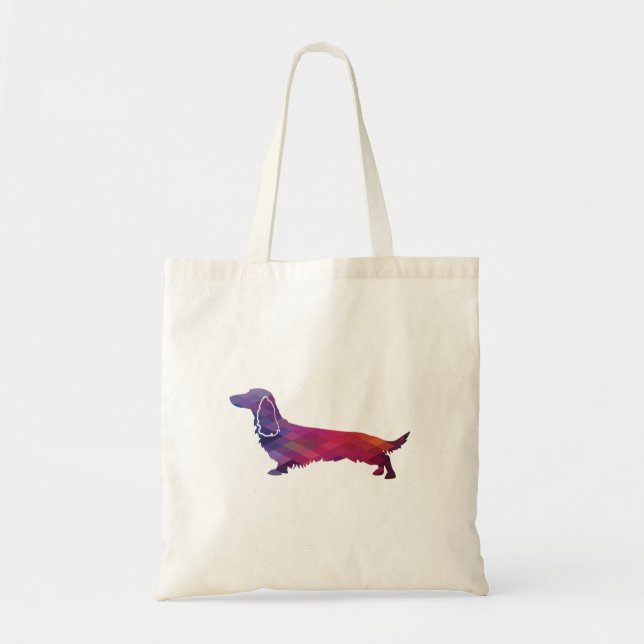 Long-parad Dachshund Geo Silhouette Lila Tygkasse (Framsidan)