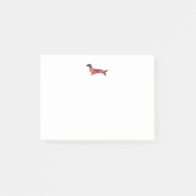 Long-parad Dachshund Geo Silhouette Multi Post-it Block (Framsida)