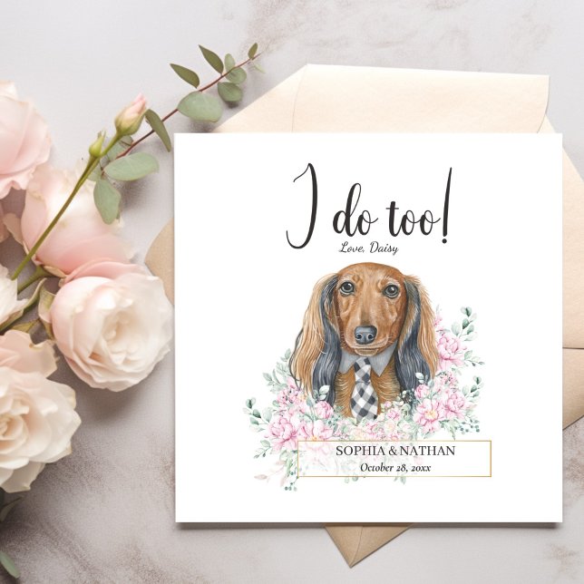Long-parad Dachshund Hund Bröllop Cocktail Napkins Pappersservett (Skapare uppladdad)