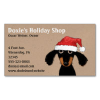 Long-parad Dachshund Puppy i Jultomten Hat