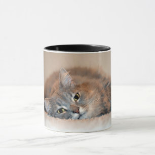 Long-parad Russian Blue Cat by Shirley Taylor Mugg