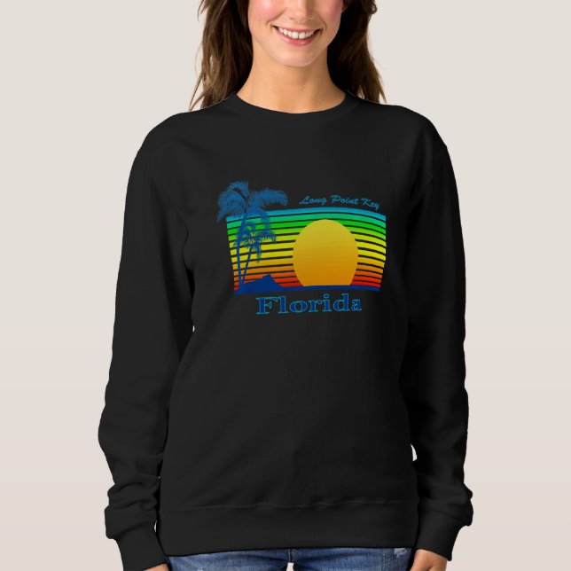 Long Point Nyckel Florida Retro Tropical Beach Sun T Shirt (Framsida)