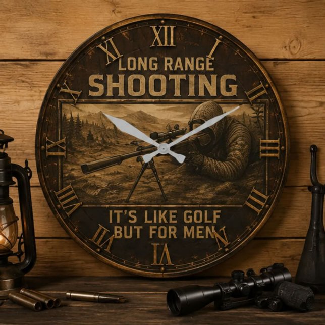 Long Range Shooting Precision Marksman Rustic  Stor Klocka (Skapare uppladdad)