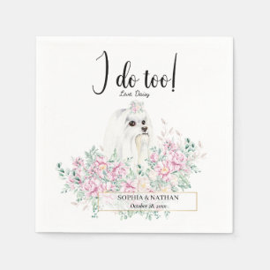 Long-red Maltese Hund Cocktail Napkins Pappersservett