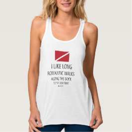 Long Romantic Walks to Dive Boat Linne Med Racerback