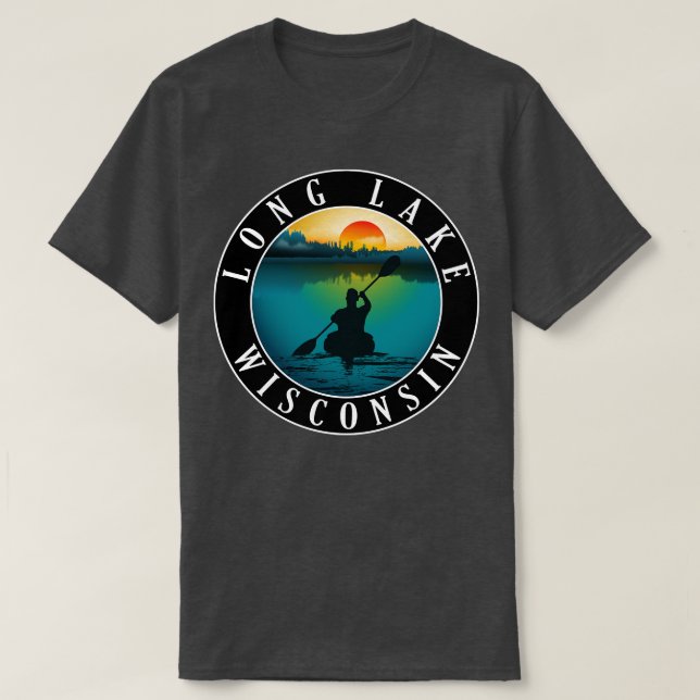 Long Sjö Wisconsin Kayaking T Shirt (Design framsida)