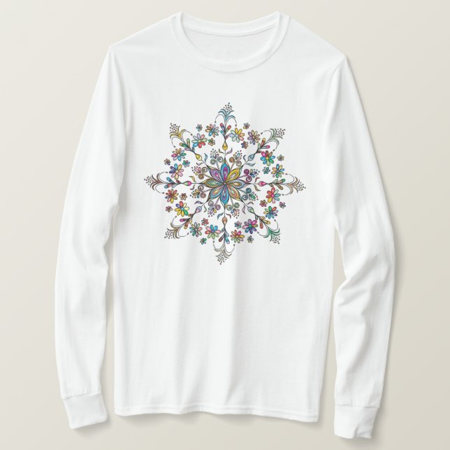 Long sleeve color mandala T-Shirt (Design framsida)