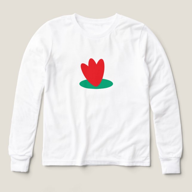 long sleeve T-Shirt with flower on a pond (Design framsida)