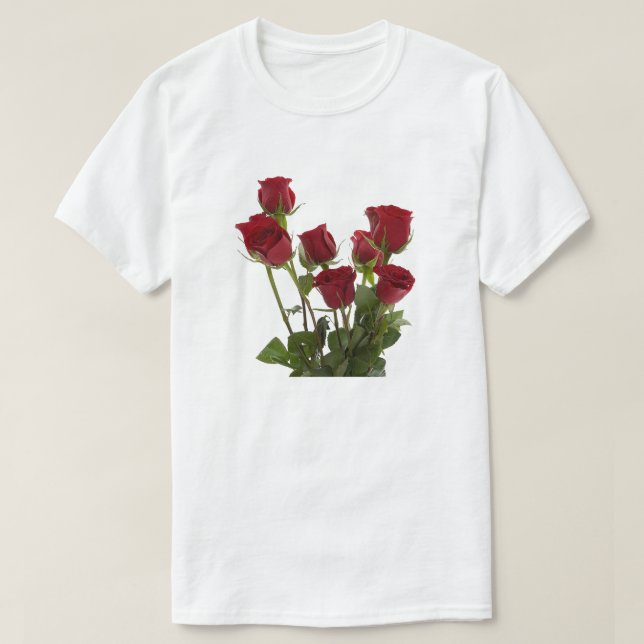 Long Stem Röd ros T Shirt (Design framsida)