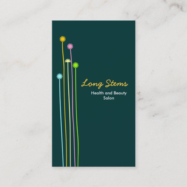 Long Stems II - Mörk grönt Visitkort (Framsida)