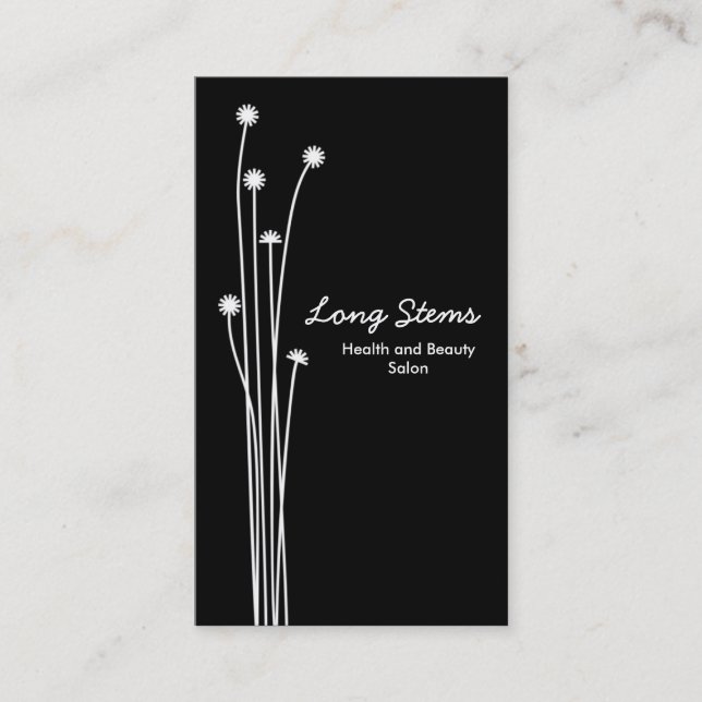 Long Stems - svart och vitt Visitkort (Framsida)