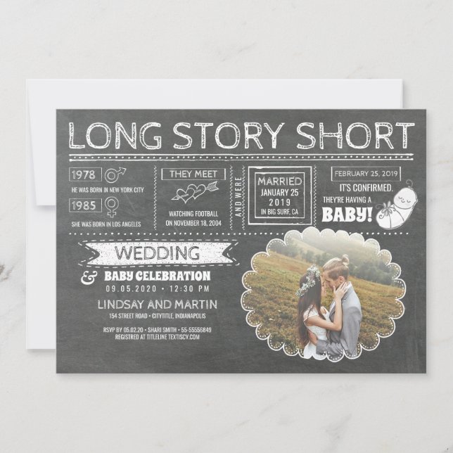 Long Story Kort | Bröllop och Baby Firande (Framsida)