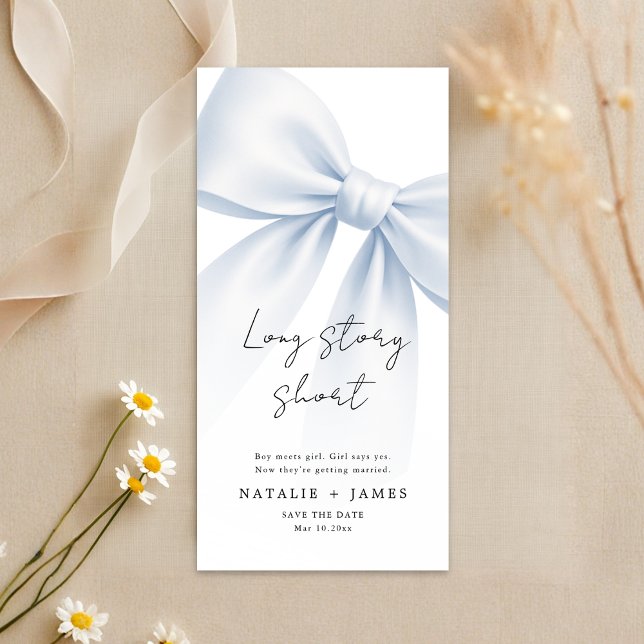 Long Story Short | Elegant Bow Bookmark Wedding Spara Datumet (Skapare uppladdad)