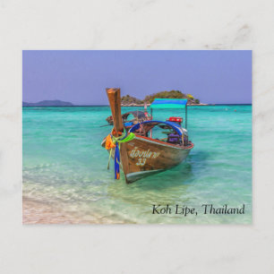 Long svan boat Koh Lipe, Thailand Helg Vykort