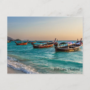 Long svan boat Koh Lipe, Thailand Helg Vykort