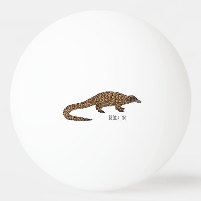 Long-tailed pangolin cartoon illustration  pingisboll (Framsidan)