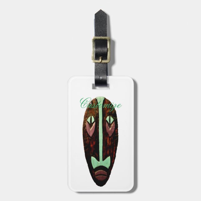 Long Tiki Mask Thunder_Cove Bagagebricka (Vertikal Framsida)
