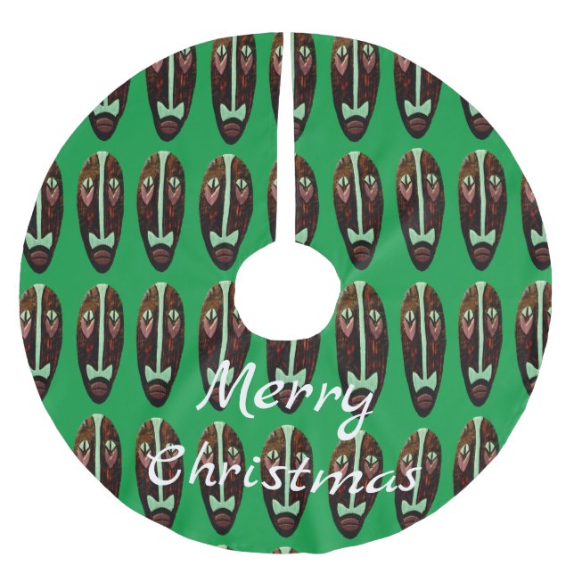 Long Tiki Mask Thunder_Cove Julgransmatta Borstad Polyester (Framsidan)