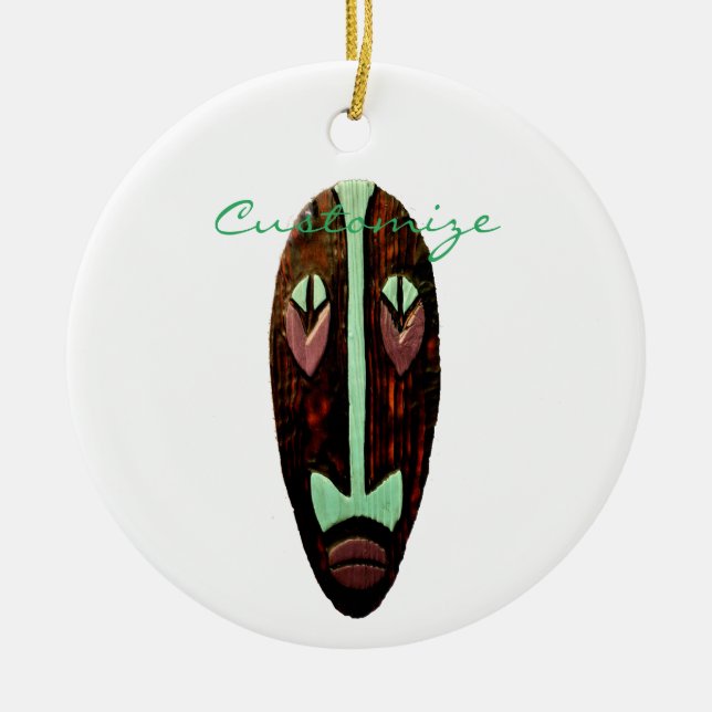 Long Tiki Mask Thunder_Cove Julgransprydnad Keramik (Framsidan)