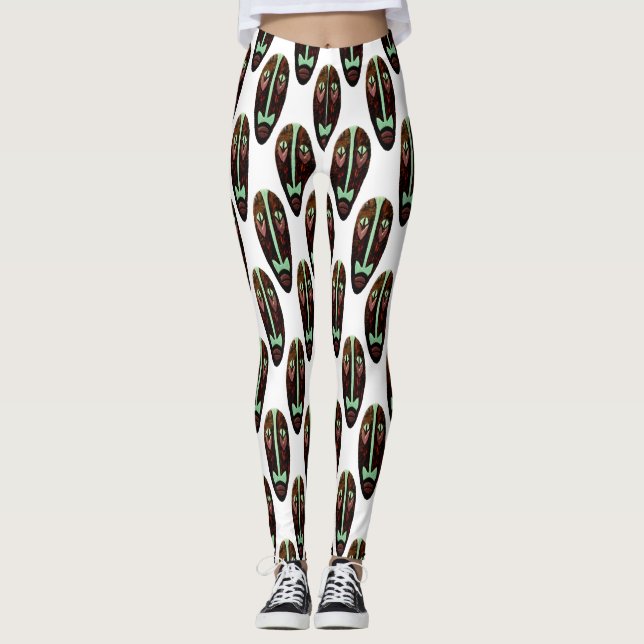 Long Tiki Mask Thunder_Cove Leggings (Framsida)